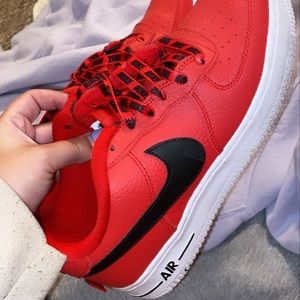 Red Nike Air Force ones